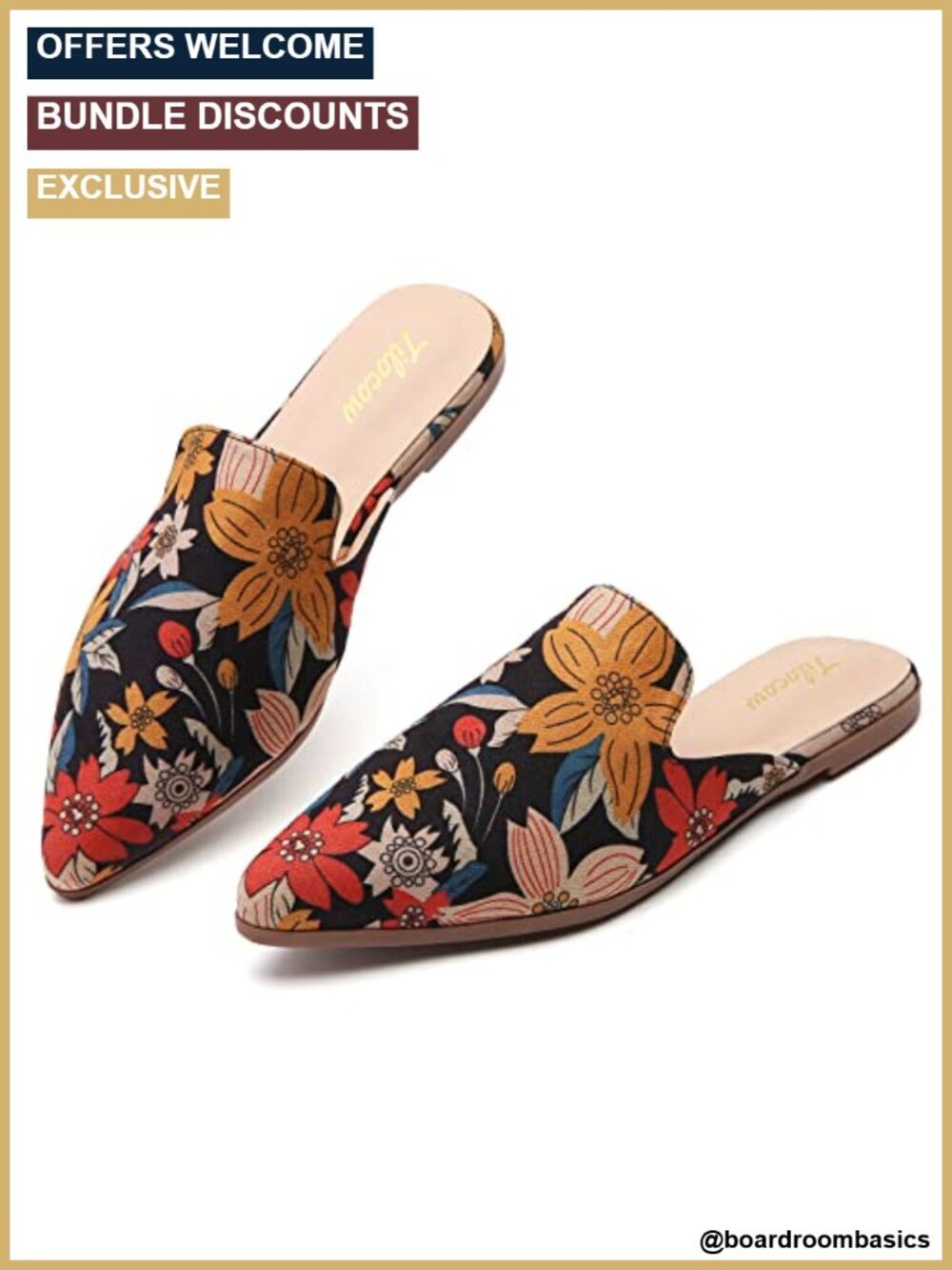Pointed Toe Backless Slide Loafers Flats Dressy Casual Slip on Shoes for Office